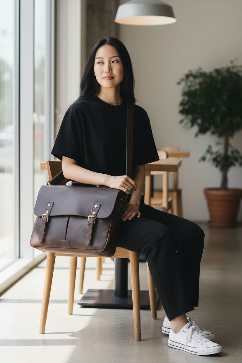 Executive Leather Messenger Bag