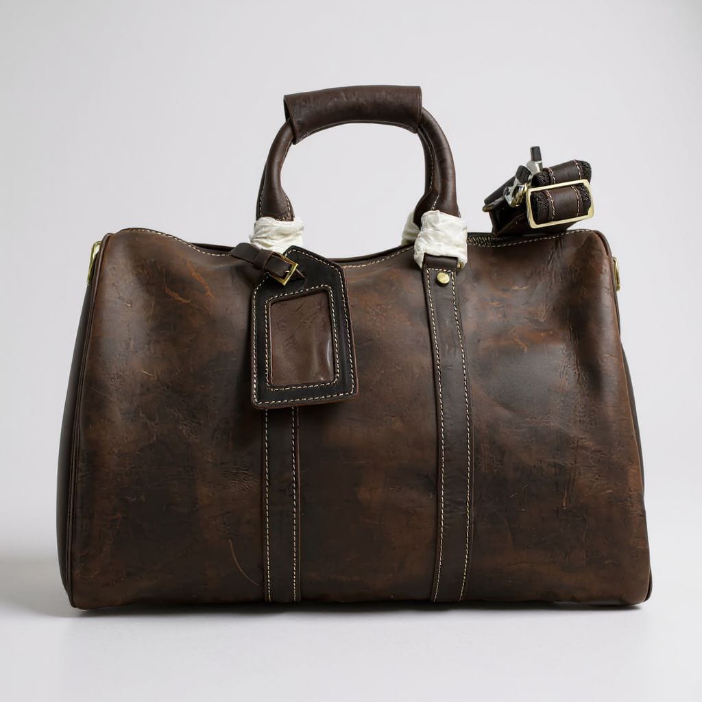 Classic Leather Travel Duffel Bag