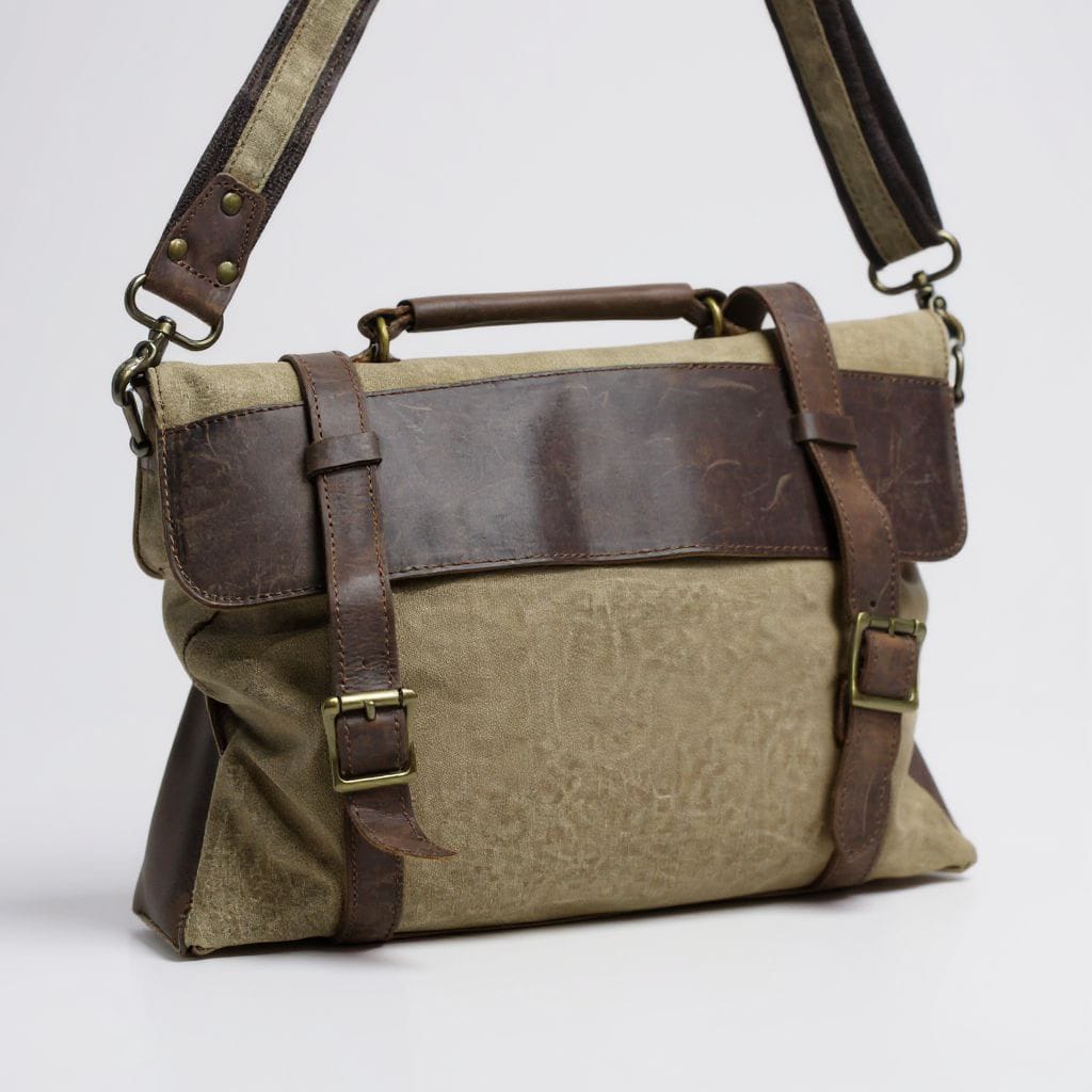 Canvas & Leather Messenger Bag