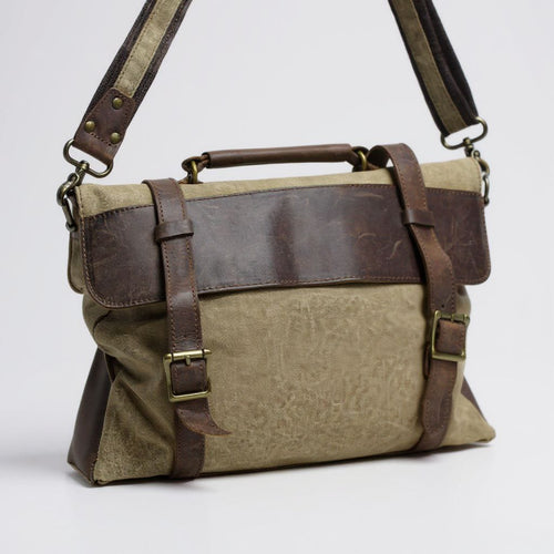 Canvas & Leather Messenger Bag