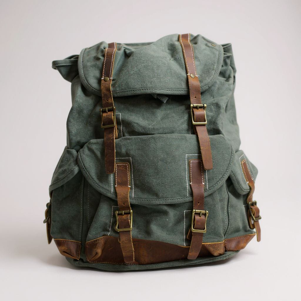 Vintage Canvas & Leather Adventure Backpack